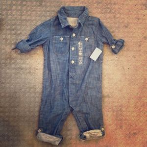 Gap denim button onesie